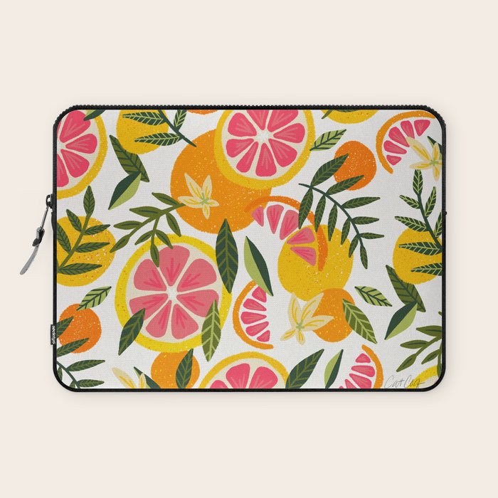 Grapefruit Blooms â Pink & White Laptop Sleeve Gallery Image 1