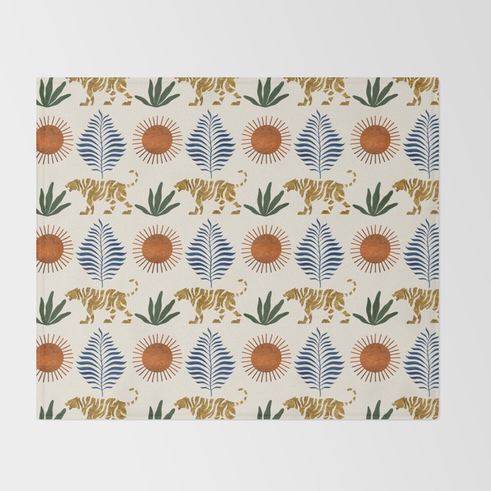 Jungle Tiger Print Throw Blanket Gallery Image 2