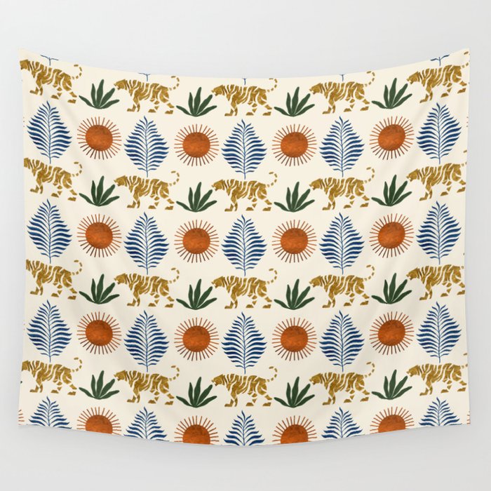 Jungle Tiger Print Wall Tapestry Gallery Image 1