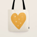 Heart Bisous - Yellow Gold Love French Typography Tote Bag Gallery Image 1