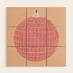 Disco Ball in Pink Wood Wall Art Gallery Image 1