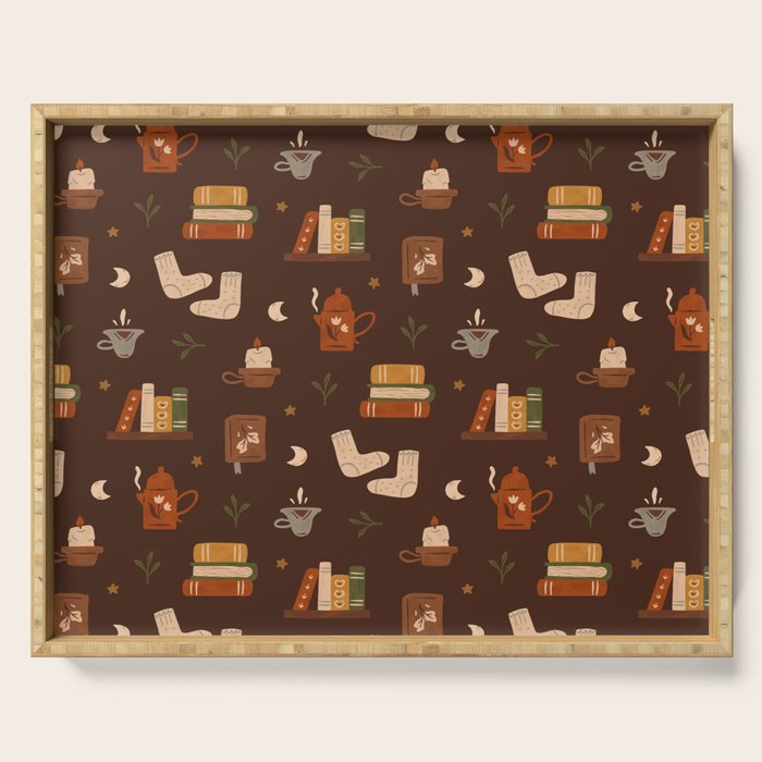 Cozy Night Reading Serving Tray Gallery Image 1