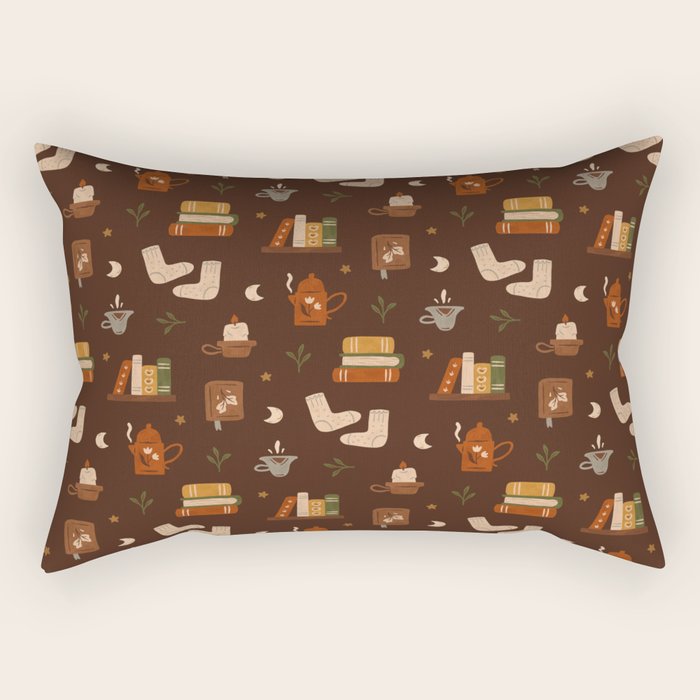 Cozy Night Reading Rectangular Pillow Gallery Image 1