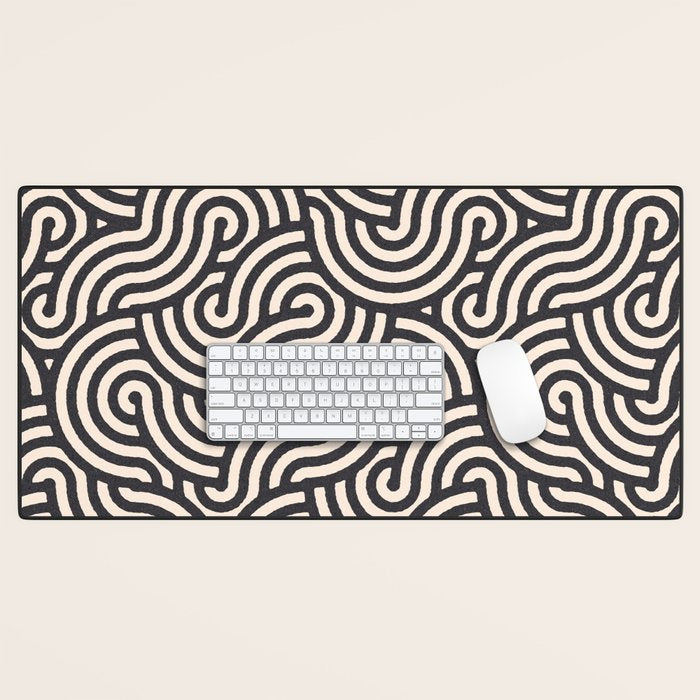 SWIRL Coal and Cream Desk Mat Gallery Image 1