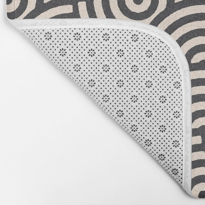 SWIRL Coal and Cream Bath Mat Gallery Image 2