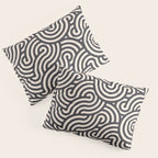 SWIRL Coal and Cream Pillow Sham Gallery Image 3