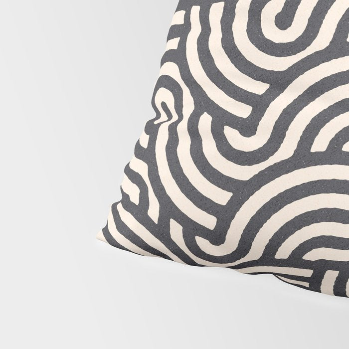 SWIRL Coal and Cream Pillow Sham Gallery Image 4