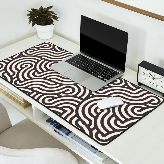 SWIRL Coal and Cream Desk Mat Gallery Image 2