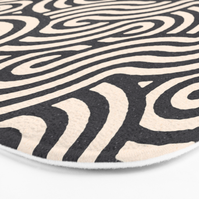 SWIRL Coal and Cream Bath Mat Gallery Image 3