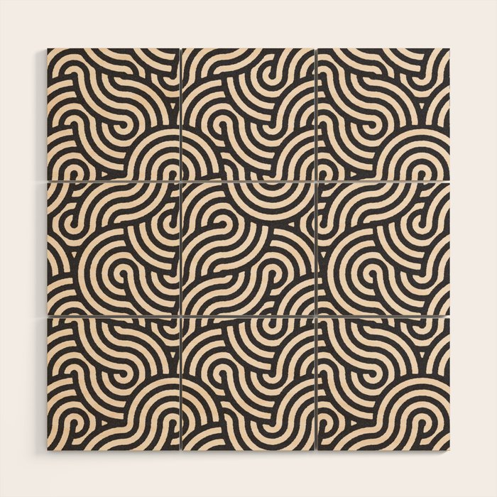 SWIRL Coal and Cream Wood Wall Art Gallery Image 1