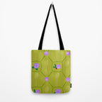 Tennis Rackets & Roses in Lime & Lavender Tote Bag Gallery Image 2
