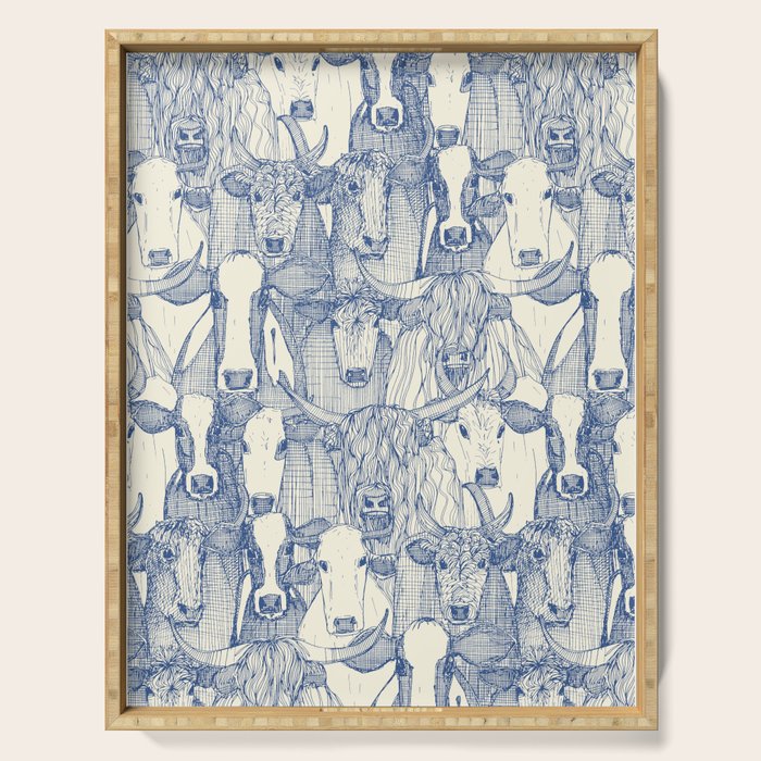 just cattle classic blue pearl Serving Tray Gallery Image 1