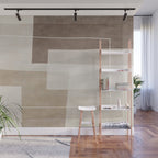 Neutral Minimalist Beige Tones Abstract Artwork Wall Mural Gallery Image 1