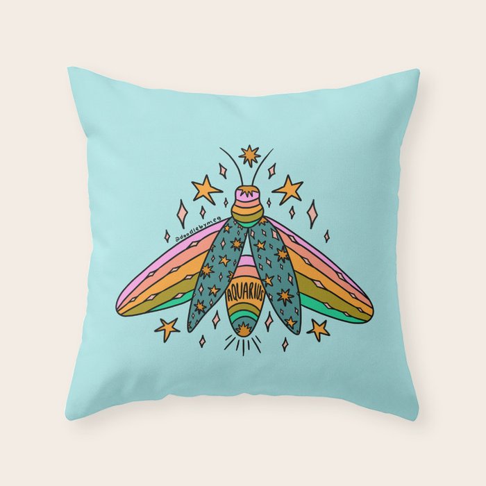 Aquarius Firefly Throw Pillow Gallery Image 1