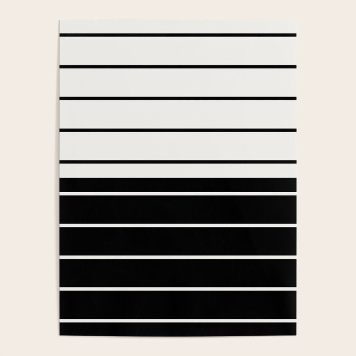 Two Tone Stripes - Black and White Poster Gallery Image 1