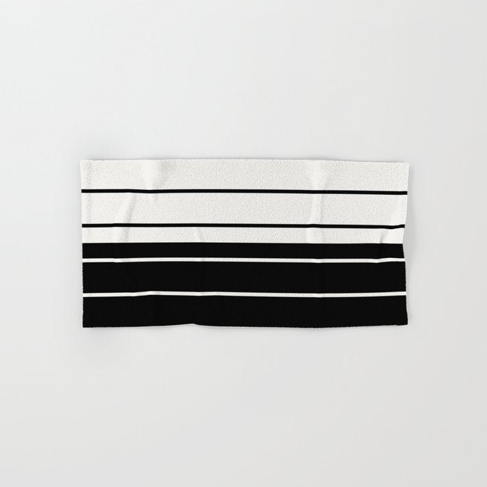 Two Tone Stripes - Black and White Bath Towel Gallery Image 1