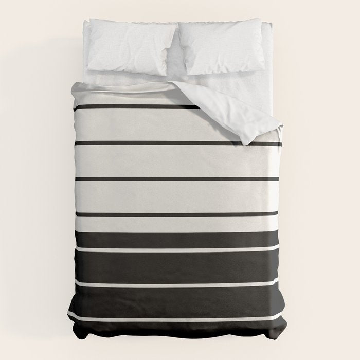 Two Tone Stripes - Black and White Duvet Cover Gallery Image 6