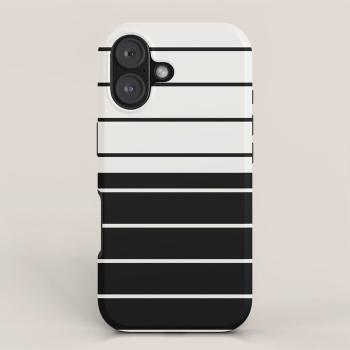 Two Tone Stripes - Black and White iPhone Case Gallery Image 1