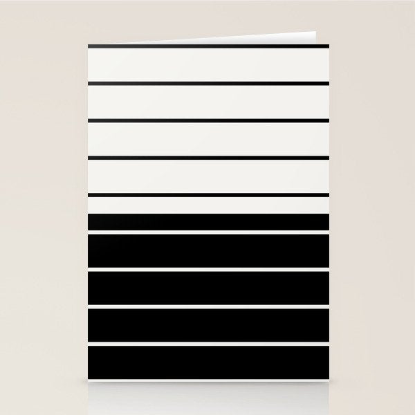 Two Tone Stripes - Black and White Stationery Card Gallery Image 2