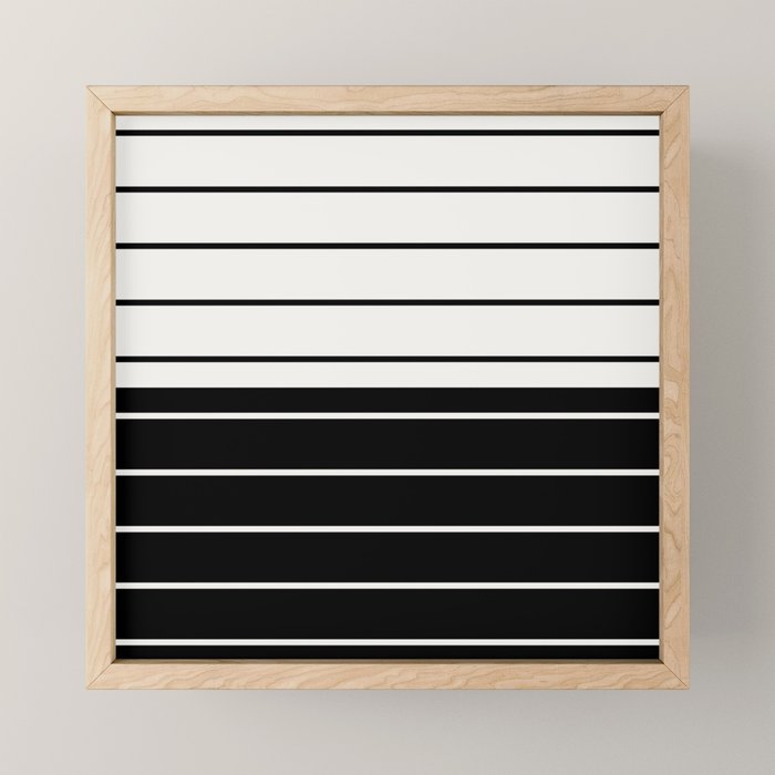 Two Tone Stripes - Black and White Mini Art Print Gallery Image 1