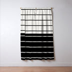 Two Tone Stripes - Black and White Window Curtain Gallery Image 3