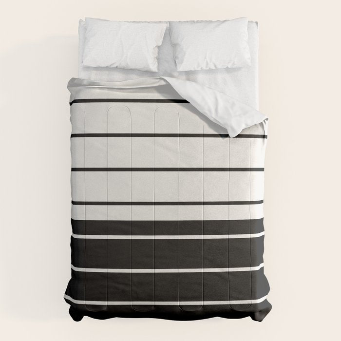 Two Tone Stripes - Black and White Comforter Gallery Image 1