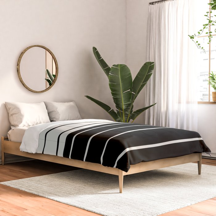 Two Tone Stripes - Black and White Comforter Gallery Image 2
