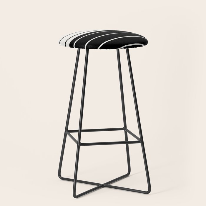 Two Tone Stripes - Black and White Stool Gallery Image 1