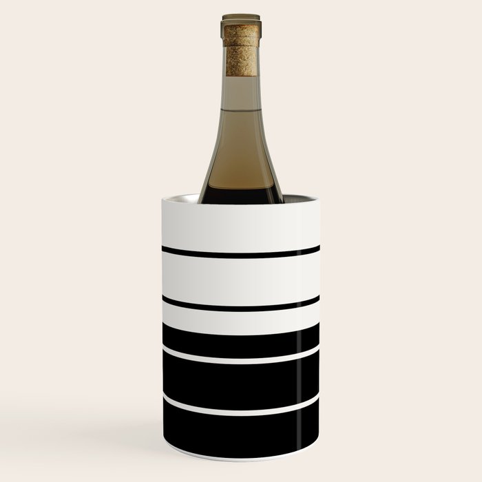 Two Tone Stripes - Black and White Wine Chiller Gallery Image 2