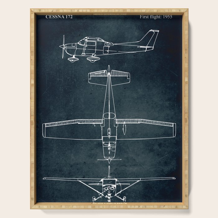 CESSNA 172 - First flight 1955 Serving Tray Gallery Image 1