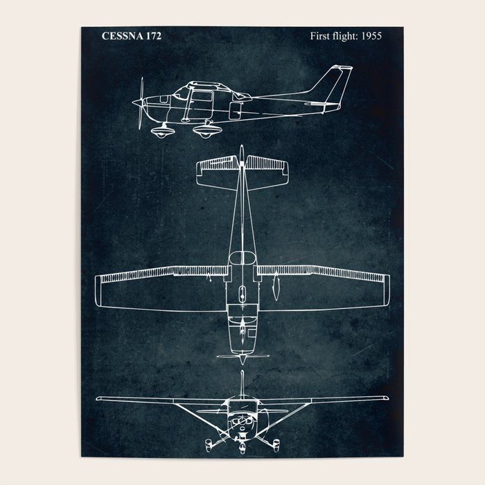 CESSNA 172 - First flight 1955 Poster