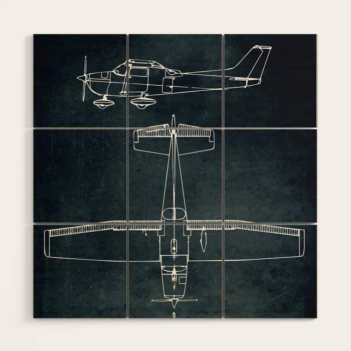 CESSNA 172 - First flight 1955 Wood Wall Art Gallery Image 1