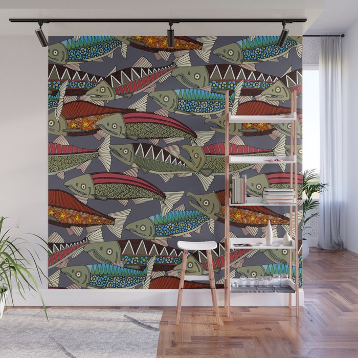 Alaskan salmon dusk Wall Mural Gallery Image 1