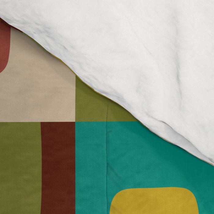 Mid Century Modern Geometric Concordance Abstract Mid Mod Multicolor Pattern Comforter Gallery Image 4