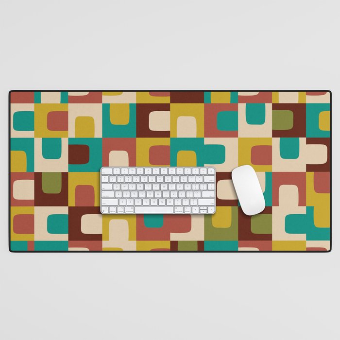 Mid Century Modern Geometric Concordance Abstract Mid Mod Multicolor Pattern Desk Mat Gallery Image 1