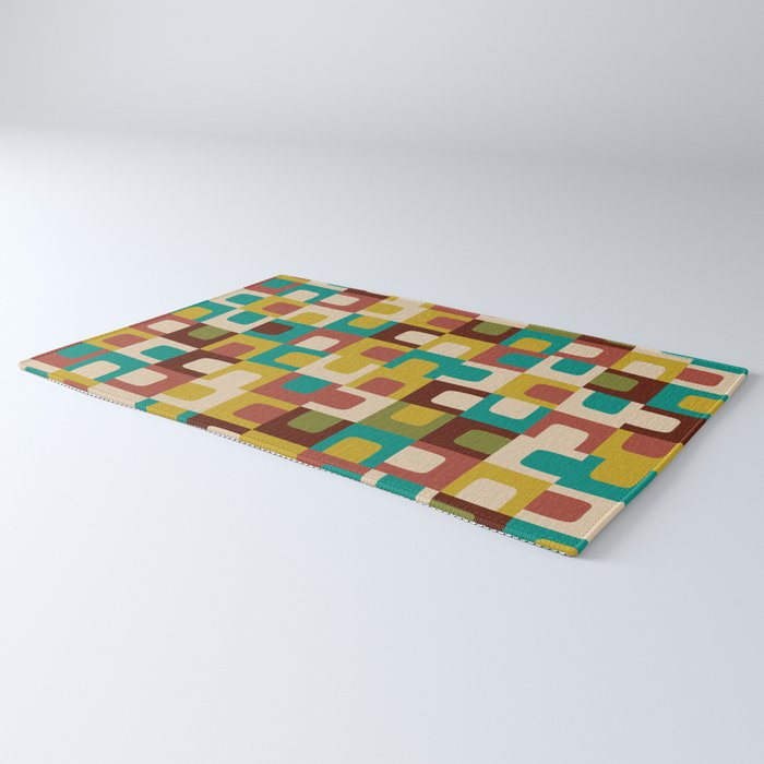 Mid Century Modern Geometric Concordance Abstract Mid Mod Multicolor Pattern Rug Gallery Image 3