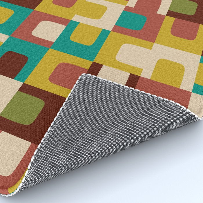 Mid Century Modern Geometric Concordance Abstract Mid Mod Multicolor Pattern Rug Gallery Image 4