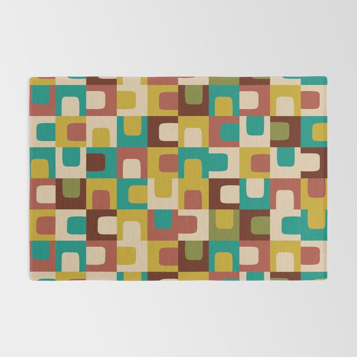 Mid Century Modern Geometric Concordance Abstract Mid Mod Multicolor Pattern Rug Gallery Image 2