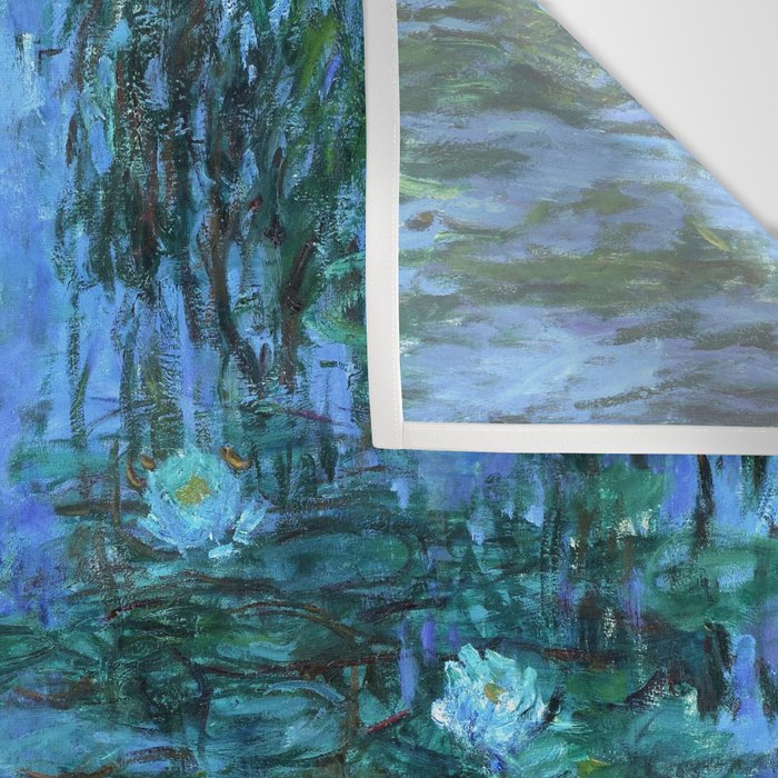 Claude Monet Water Lilies BLUE Wall Tapestry Gallery Image 3
