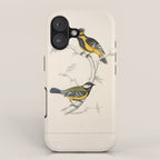 Himalayan black-lored tit and green-backed tit by Elizabeth Gould, 1831 iPhone Case Gallery Image 1