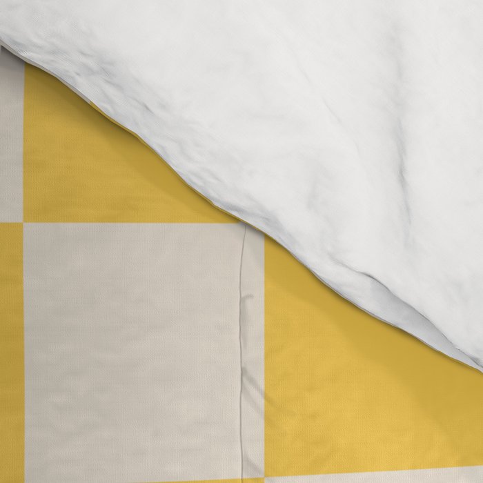 Checkerboard Check Checkered Pattern Yellow Cream Comforter Gallery Image 4