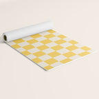 Checkerboard Check Checkered Pattern Yellow Cream Yoga Mat Gallery Image 2