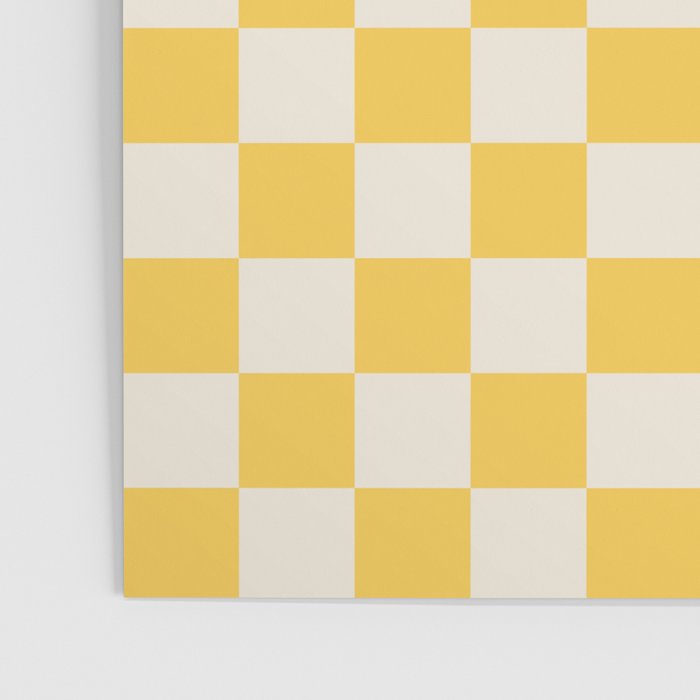 Checkerboard Check Checkered Pattern Yellow Cream Poster Gallery Image 3