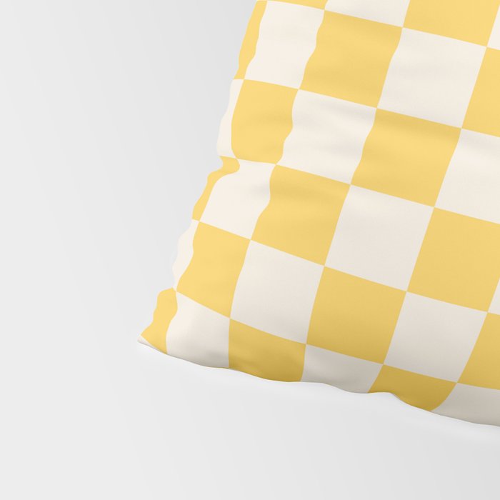 Checkerboard Check Checkered Pattern Yellow Cream Pillow Sham Gallery Image 4