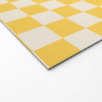 Checkerboard Check Checkered Pattern Yellow Cream Welcome Mat Gallery Image 2