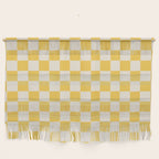 Checkerboard Check Checkered Pattern Yellow Cream Wall Hanging Gallery Image 1