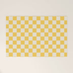 Checkerboard Check Checkered Pattern Yellow Cream Welcome Mat Gallery Image 1