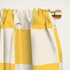 Checkerboard Check Checkered Pattern Yellow Cream Window Curtain Gallery Image 2
