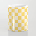 Checkerboard Check Checkered Pattern Yellow Cream Coffee Mug Gallery Image 4