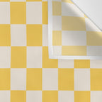 Checkerboard Check Checkered Pattern Yellow Cream Wall Tapestry Gallery Image 3